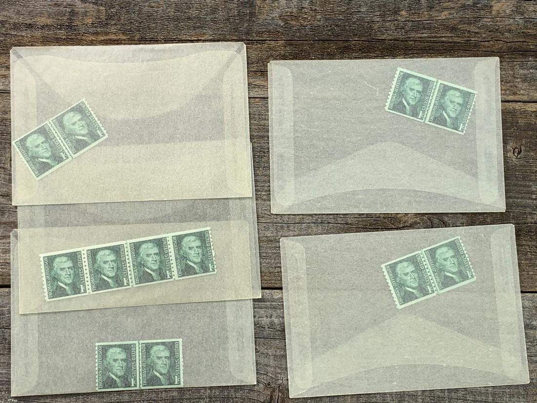 1 Cent Thomas Jefferson Scott # 1299 Coil Set 4: No Reserve! 1 Cent Thomas Jefferson Scott # 1299 Coil Set 4 Shipping: Domestic: Flat-rate of $7.00 to anywhere within the contiguous U.S. International: Foreign shipping rates are determined by destin