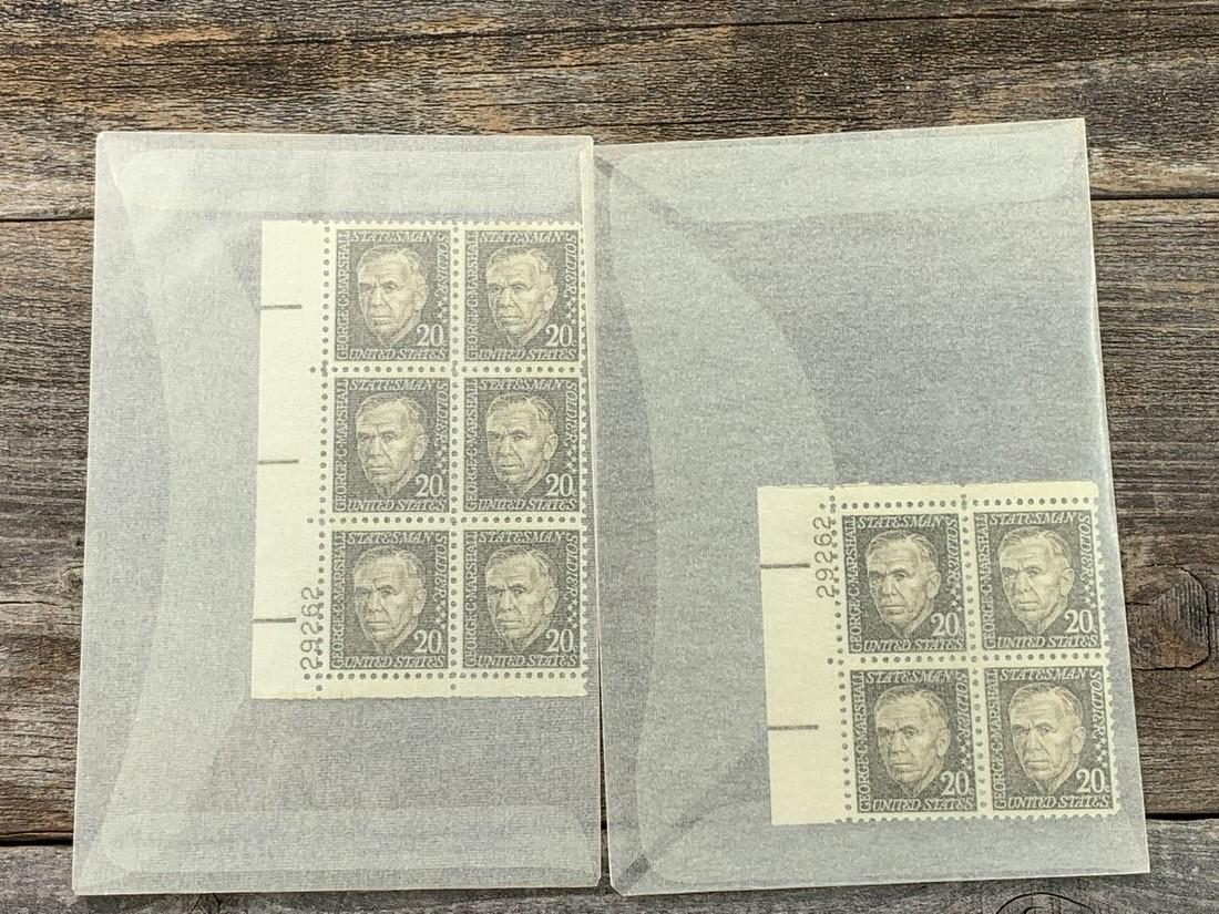 20 Cent G C Marshall Scott # 1289 Plate Block Set 2 (1 of 1)