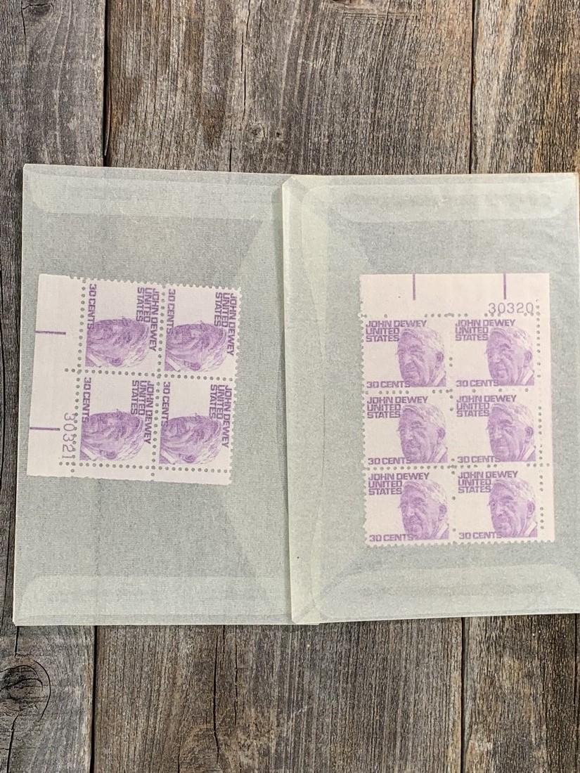 30 Cent John Dewey Scott # 1291 Plate Block Set 2 (1 of 1)