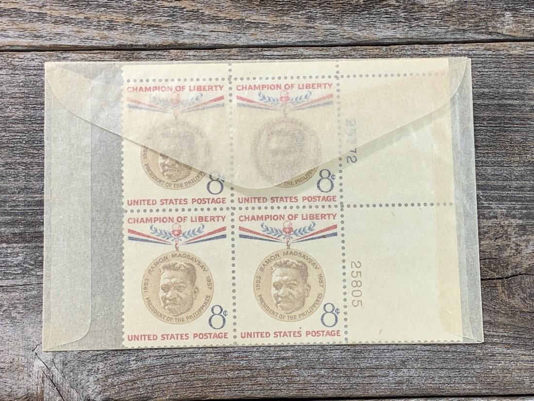 8 Cent Ramon Magsaysay Scott # 1096 Plate Block (1 of 1)