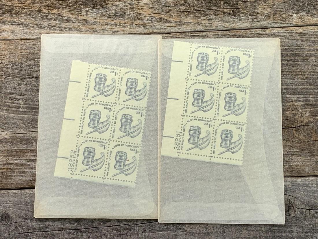 1 Cent Inkwell & Quill Scott # 1581 Plate Block Set 2 (1 of 1)