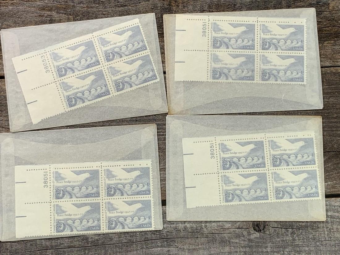 13 Cent Peace Bridge Scott # 1721 Plate Block Set 4 (1 of 1)