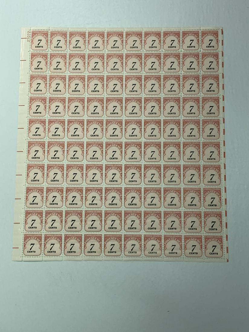 Scott No. J95 1 each MNH Mint Sheet (1 of 2)