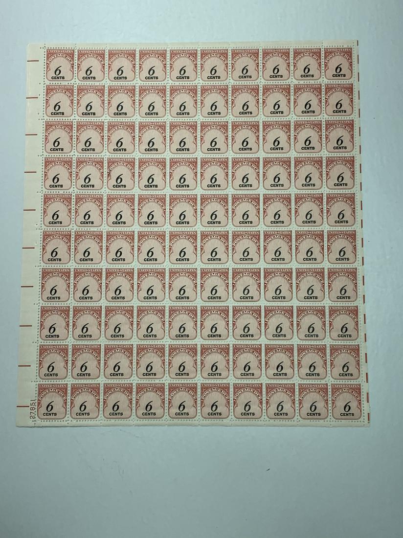 Scott No. J94 1 each MNH Mint Sheet (1 of 2)