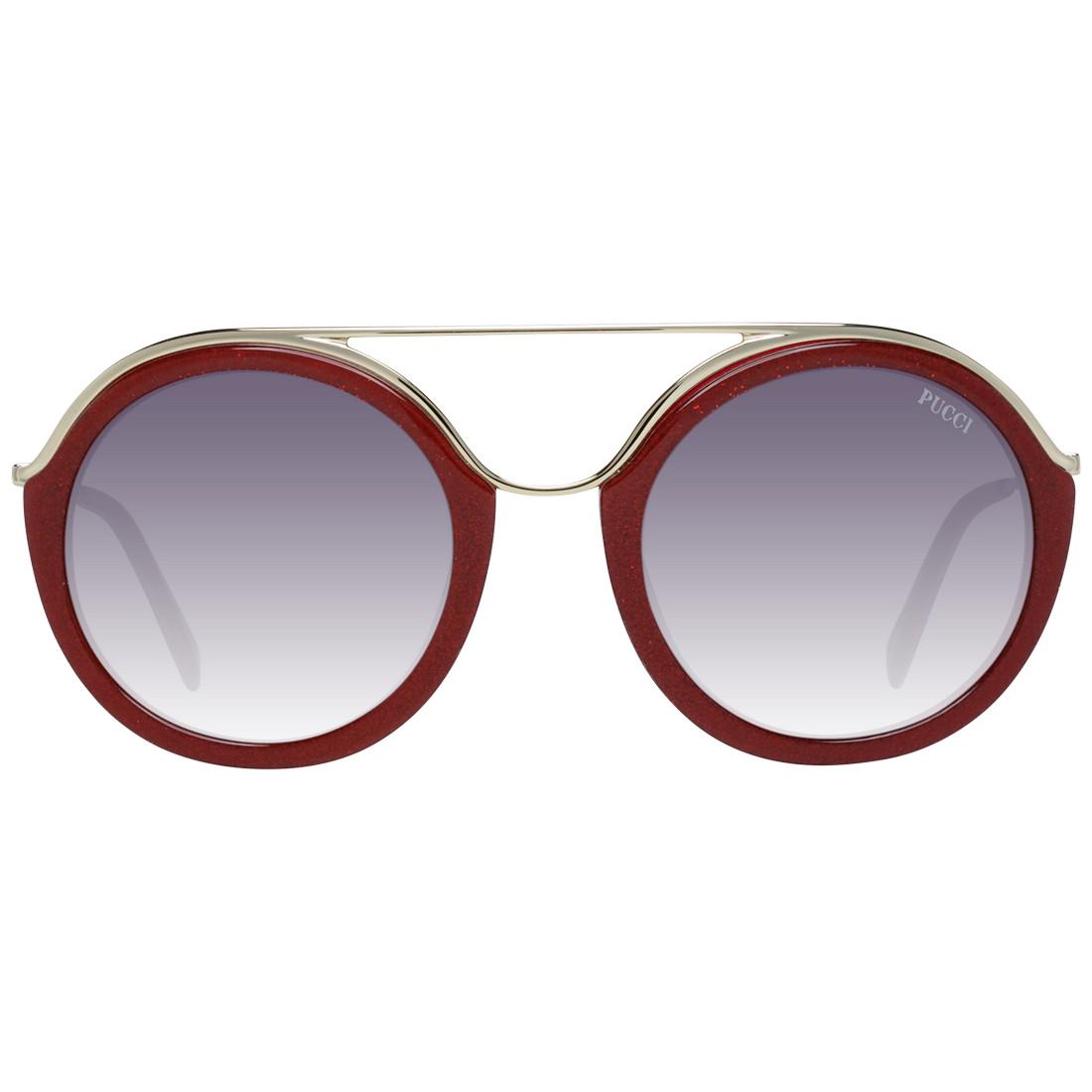 Emilio Pucci Mint Women Red Sunglasses EP0013 5274T: Details MATERIAL: Metal COLOR: Red MODEL: EP0013 5274T GENDER: Women COUNTRY OF MANUFACTURE: Italy TYPE: Sunglasses ORIGINAL CASE?: Yes STYLE: Oval OCCASION: Casual FEATURES: Lightweight LENS COLOR: G