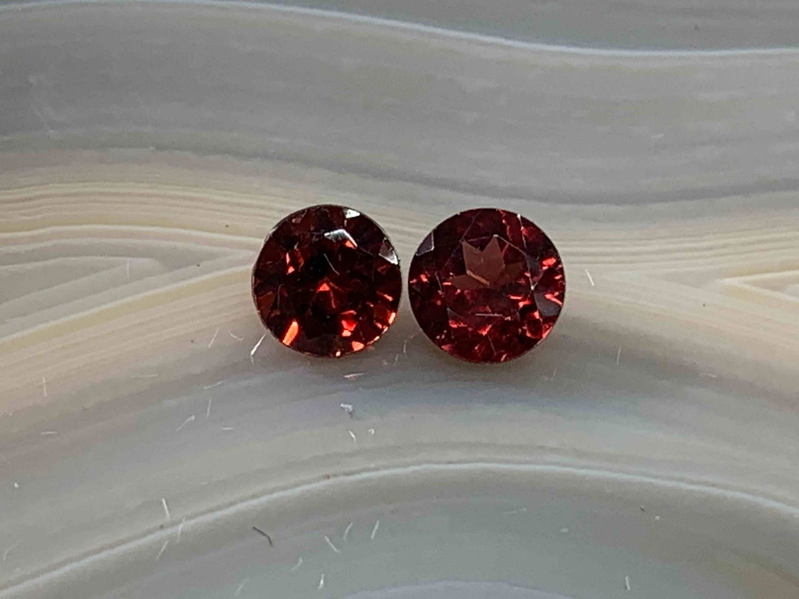 Garnet Round Pair .59 Carats Loose Gemstones (1 of 3)