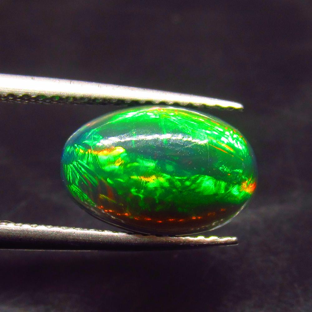1.82 Ct Natural Ethiopian Black Fire Opal Oval Cab (1 of 3)