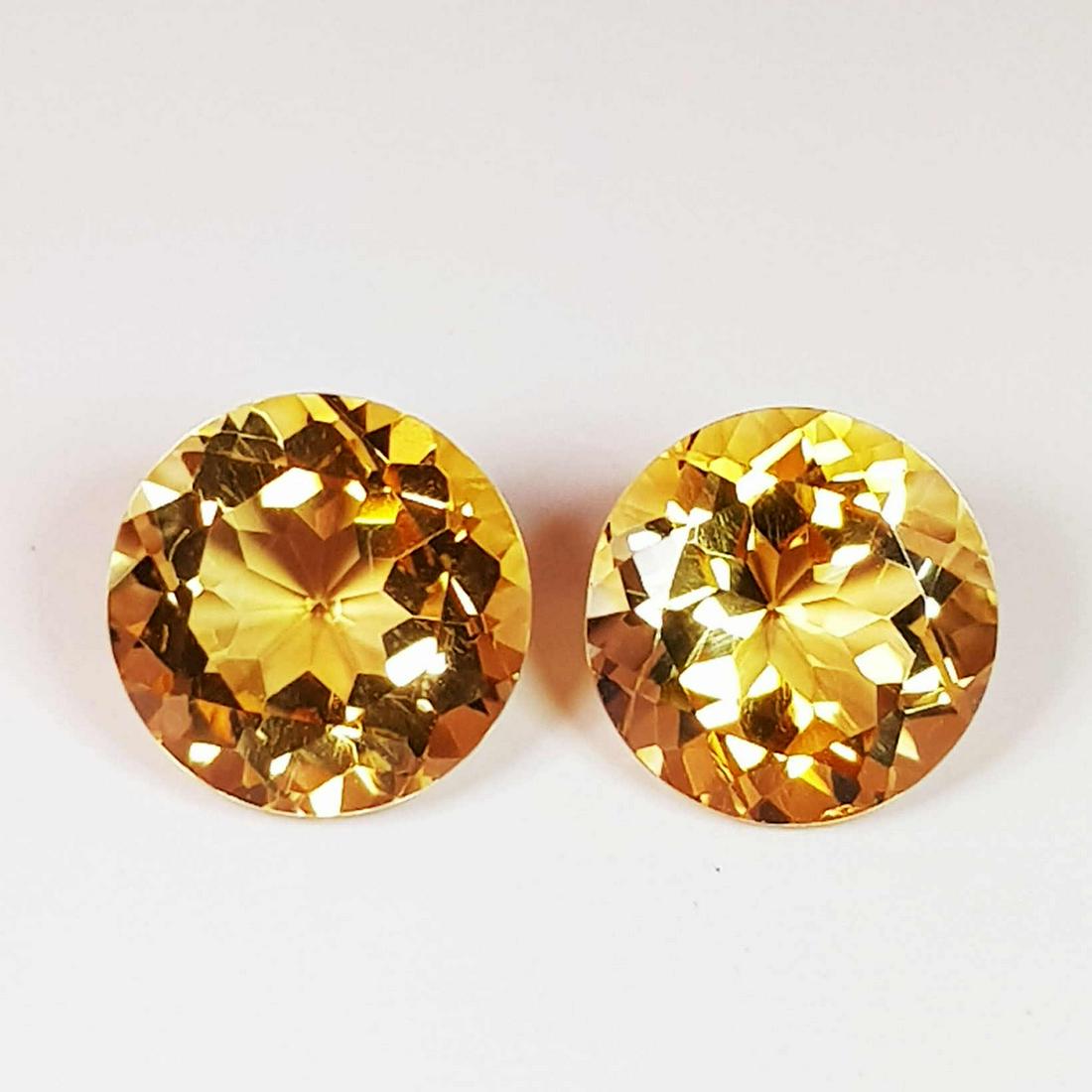 3.69 Ct Parcel Pair of Round Cut Natural Citrine (1 of 5)