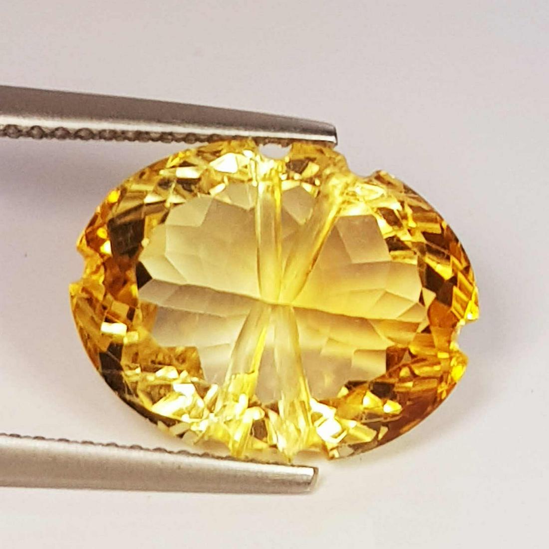 7.86 Ct Excellent Gem Oval Flower Cut Natural Citrine (1 of 5)