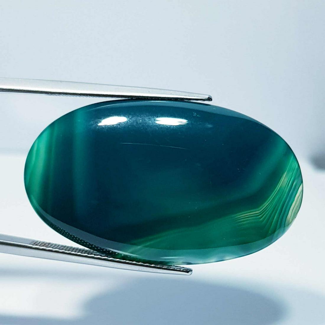 Natural Green Lace Agate Oval Cabochon 41.30 Ct (1 of 6)