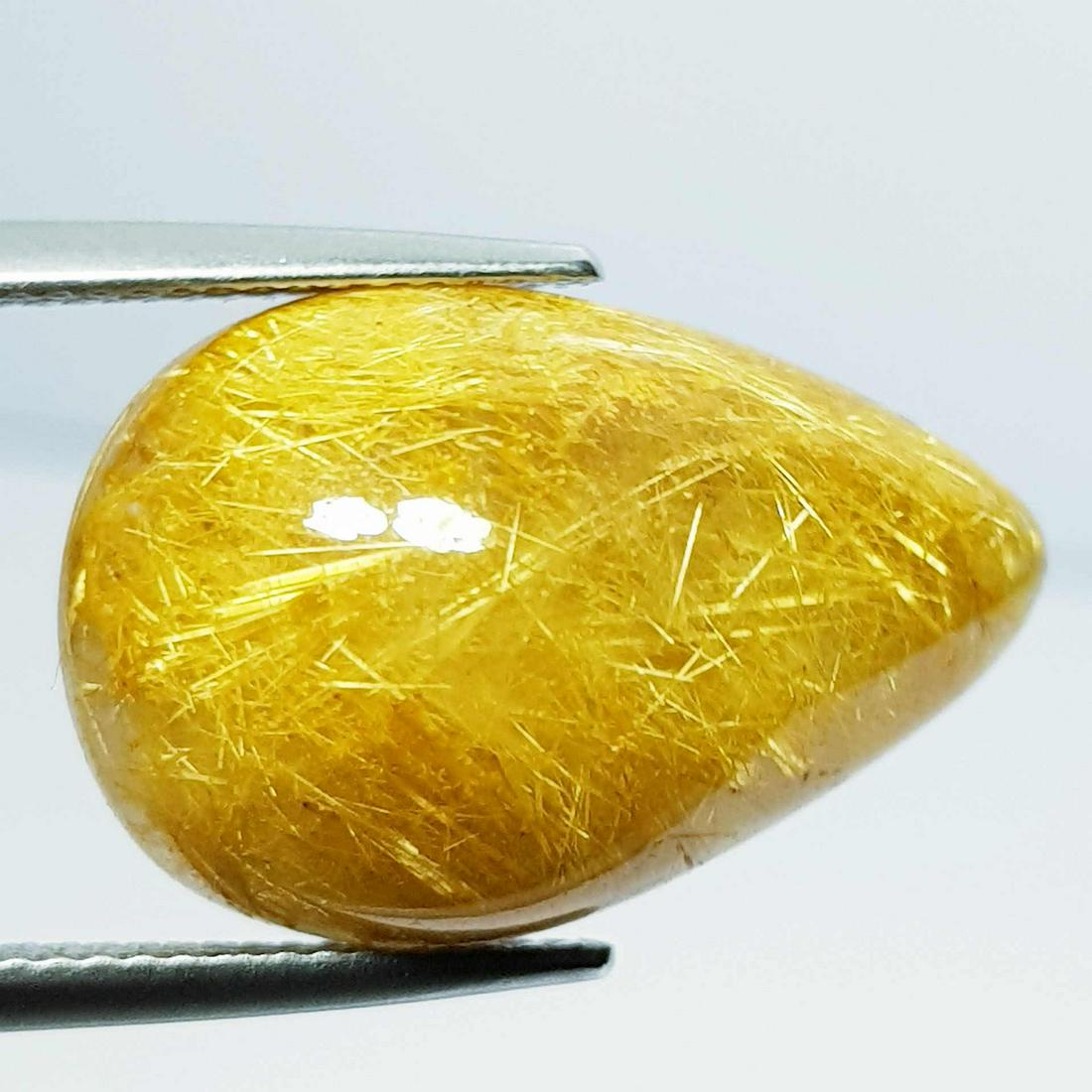 19.20 Ct Natural Golden Rutile Quartz Pear Cabochon (1 of 5)