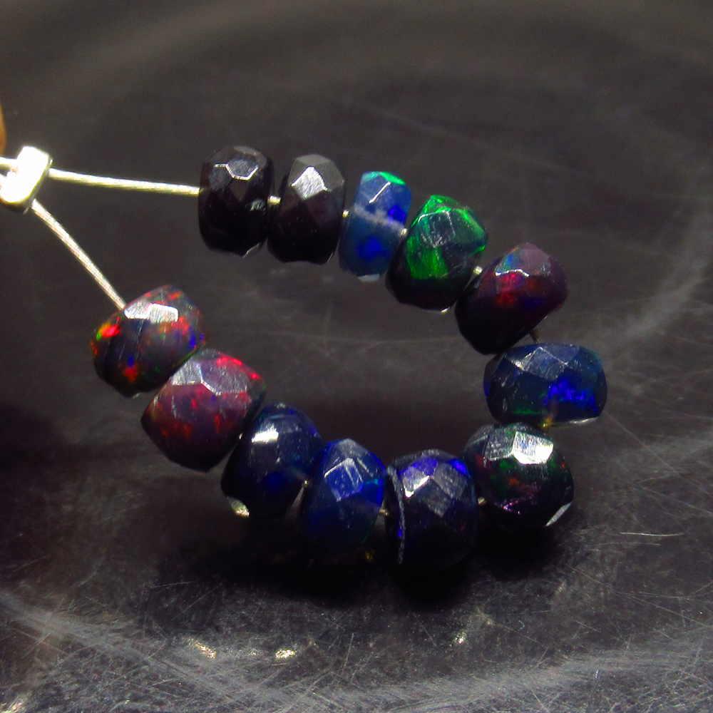4.23 Ctw Natural 12 Drilled Faceted Black Opal Beads: No Reserve! Title: 4.23 Ctw Natural 12 Drilled Faceted Black Opal Beads Stone clarity:Translucent Gemstones: Faceted Black Opal Beads Carat weights: 4.60 to 4.90 mm / 12 PC's Size/Dimensions: 4.23 Add