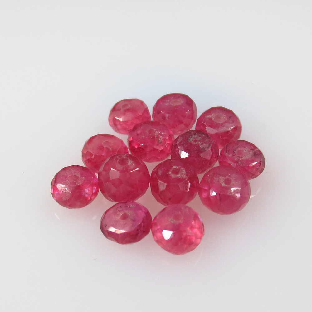 16.39 Ctw Natural 14 Drilled Red Ruby Round Beads (1 of 2)
