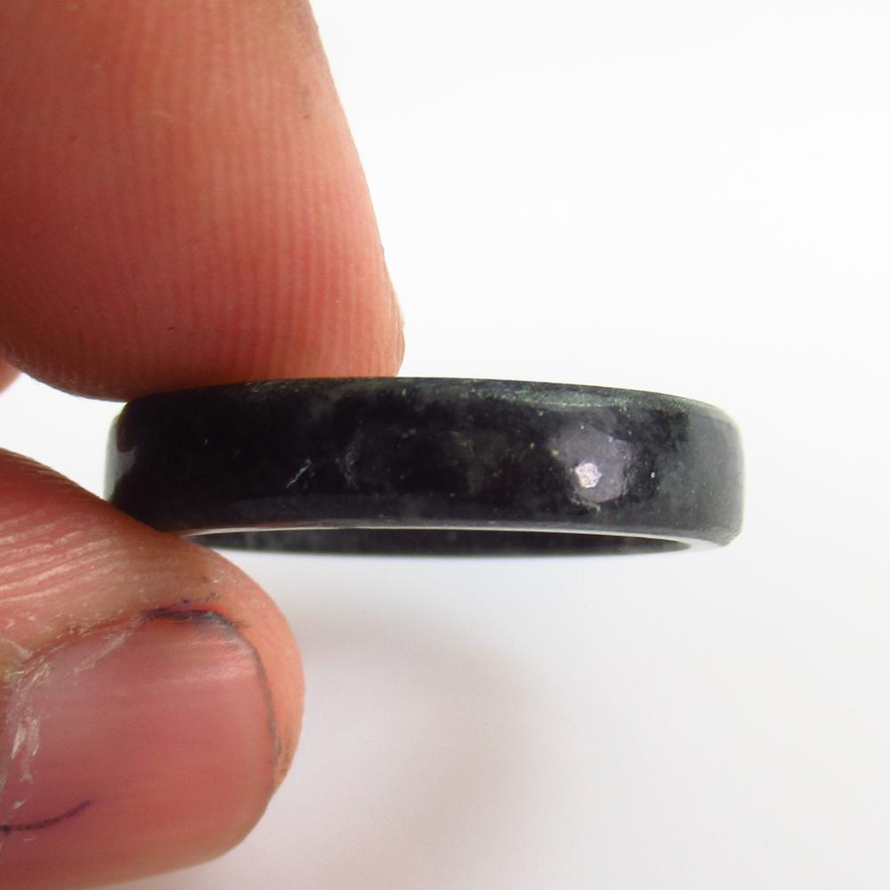 10.15 Ct Natural Black Dendrite Opal Round Ring (1 of 2)