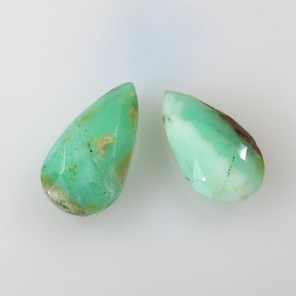 19.46 Ct Natural Amazonite Pear Pair (1 of 2)