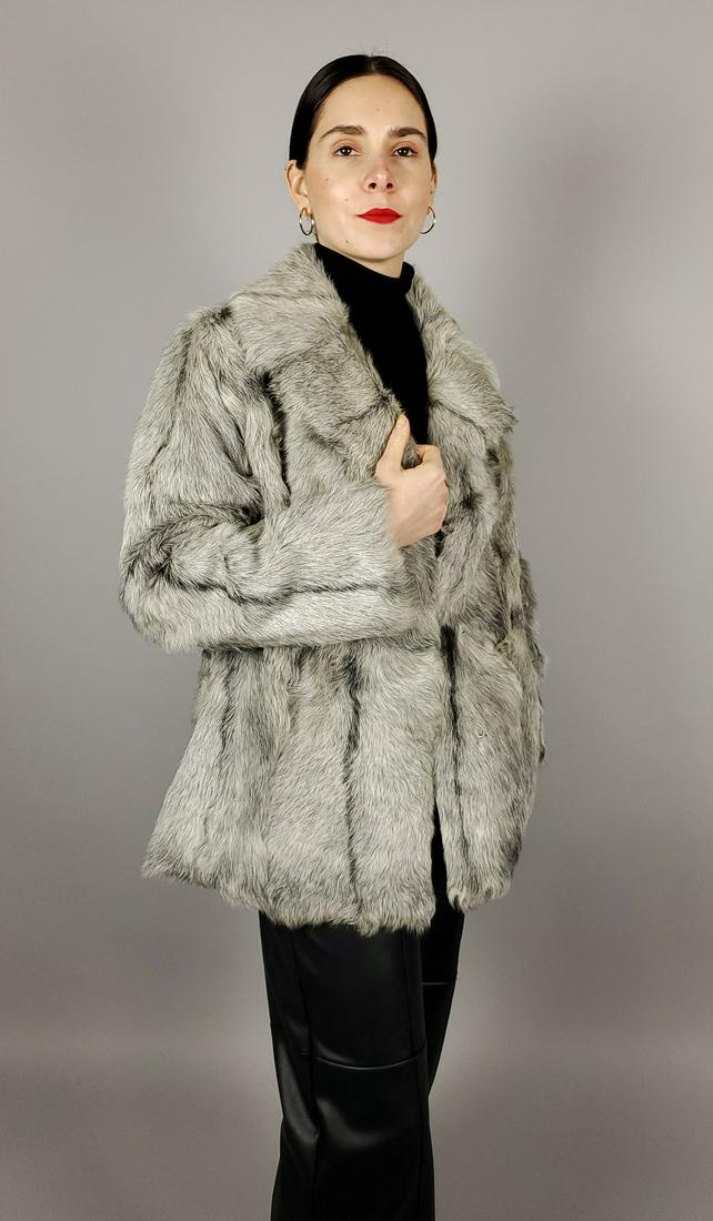 WOMENS GREY LAMB FUR JACKET (1 of 10)
