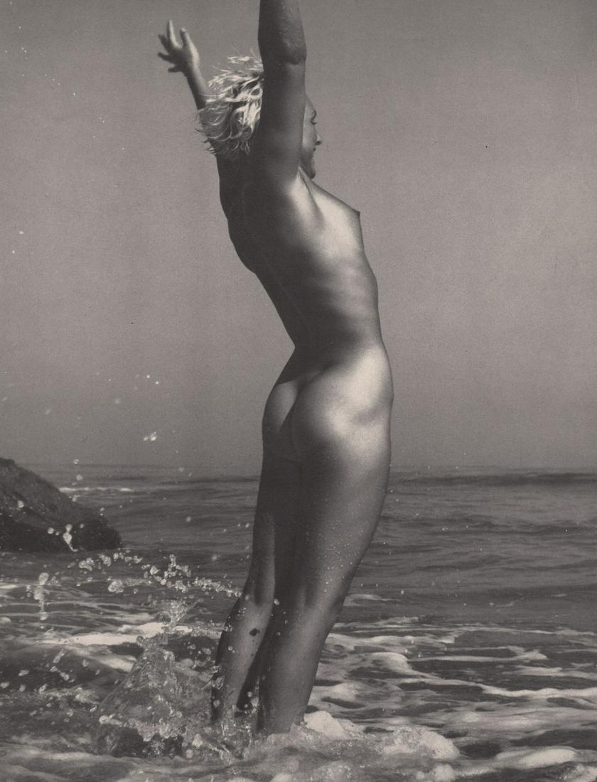 ANDRE DE DIENES - Nude at the California Coast 2: Artist: ANDRE DE DIENES Print Title: Nude at the California Coast 2 Medium: Photoengraving Printed 1950’s in the UK Image size (inches) approx. 10 x 8” Andre De Dienes was a professional photograp