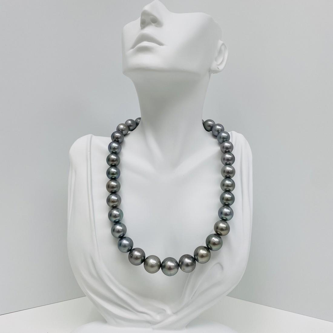 12-15mm Tahitian Silvery Blue-Green Near-Round Pearl (1 of 4)