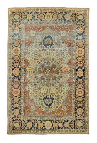 Mohtasham Kashan, 4'7" x 6'7": Extremely fine Persian antique Mohtasham Kashan rug, circa 1880. Reserve: $5,500.00 Shipping: Domestic: Flat-rate of $45.00 to anywhere within the contiguous U.S. International: Foreign shipping rates