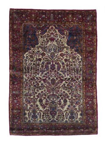 Silk Kashan, 4: Extremely fine Persian antique silk Kashan rug, circa 1890 Reserve: $4,000.00 Shipping: Domestic: Flat-rate of $45.00 to anywhere within the contiguous U.S. International: Foreign shipping rates are d