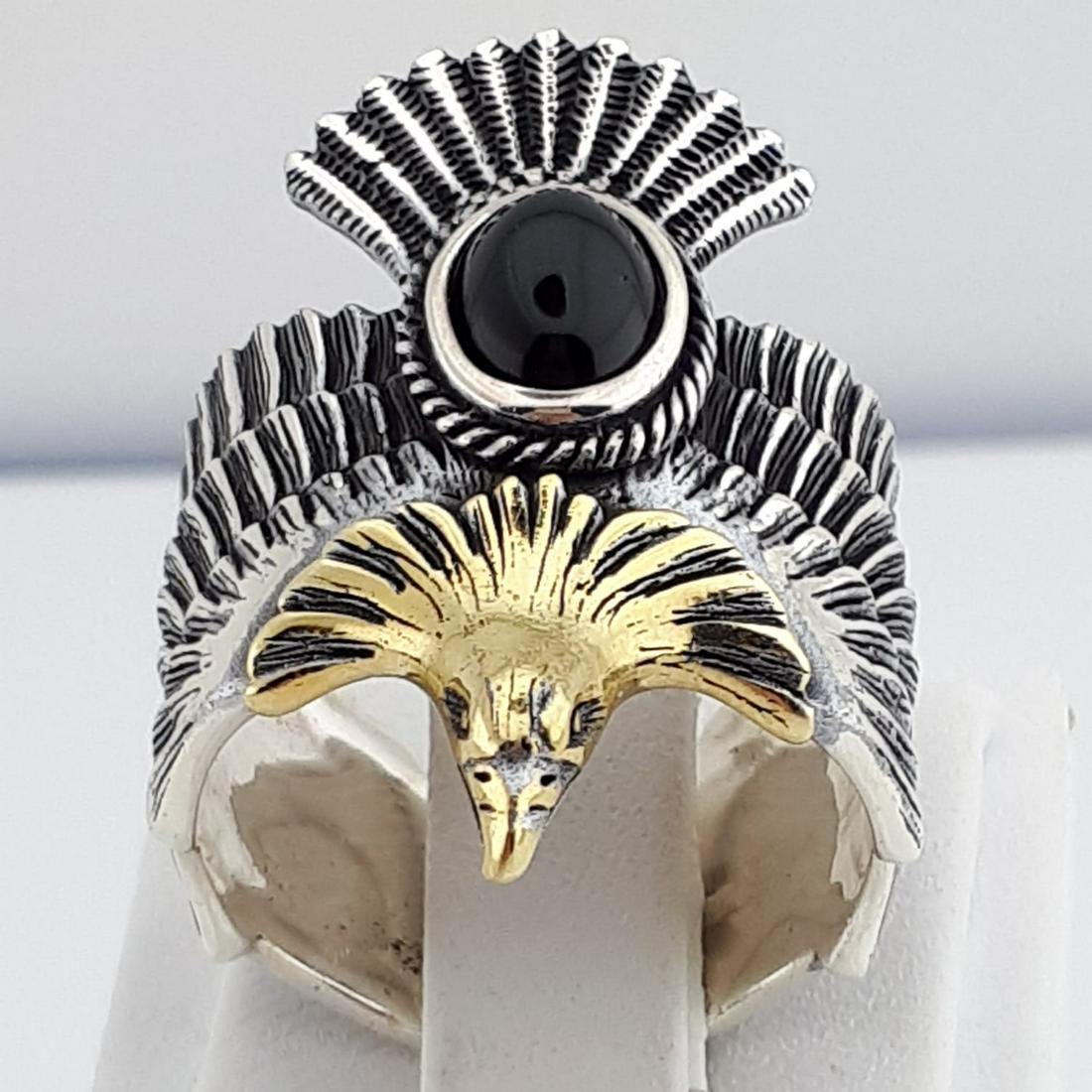 925 Sterling Silver - Ring: Ring Gender : Men Material : 925 Sterling Silver Flexible Size Weight : 0,43 ozt. / 13,3 gr Condition : NEW / Unused Size : US:10½ , EU:63.4 , UK:U , D:20.5 mm Free resizing on demand