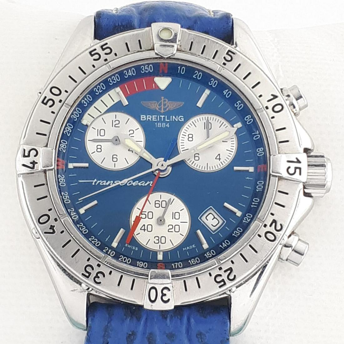 Breitling - Transocean Chronograph - Ref: A53340 - Men: Brand: Breitling Model: Transocean Chronograph Reference Number: Ref: A53340 Gender: Men Period: 2000-2010 Movement: Quartz Case material: Steel Type: Chronograph wristwatch Shipped Insured: Yes
