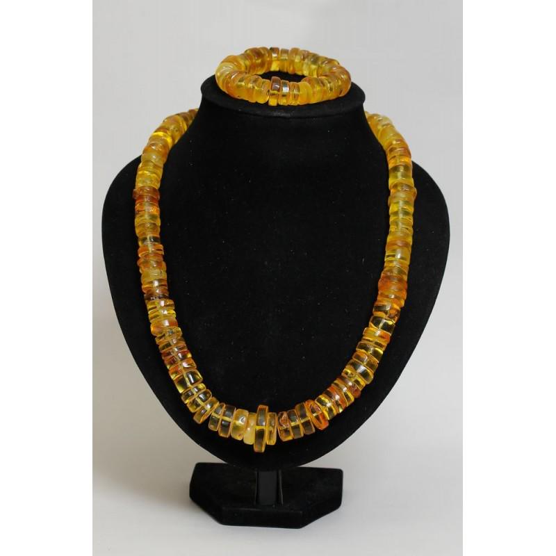 164 g. Natural Baltic amber set necklace bracelet (1 of 10)