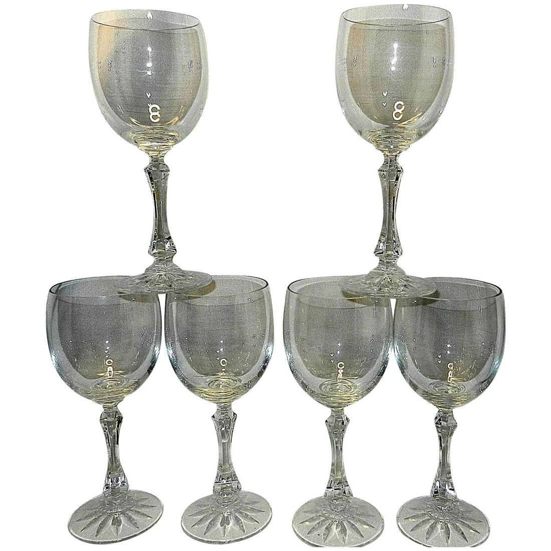 Vintage Galway Stemware Water or Tea Glasses by Belleek: These 2 sets of 9 (only 6 shown) Vintage Galway Stemware Water or Tea Glasses by Belleek are in EXCELLENT CONDITION! NO chips or flea bites. Pattern looks to be what is called a blank upon which other