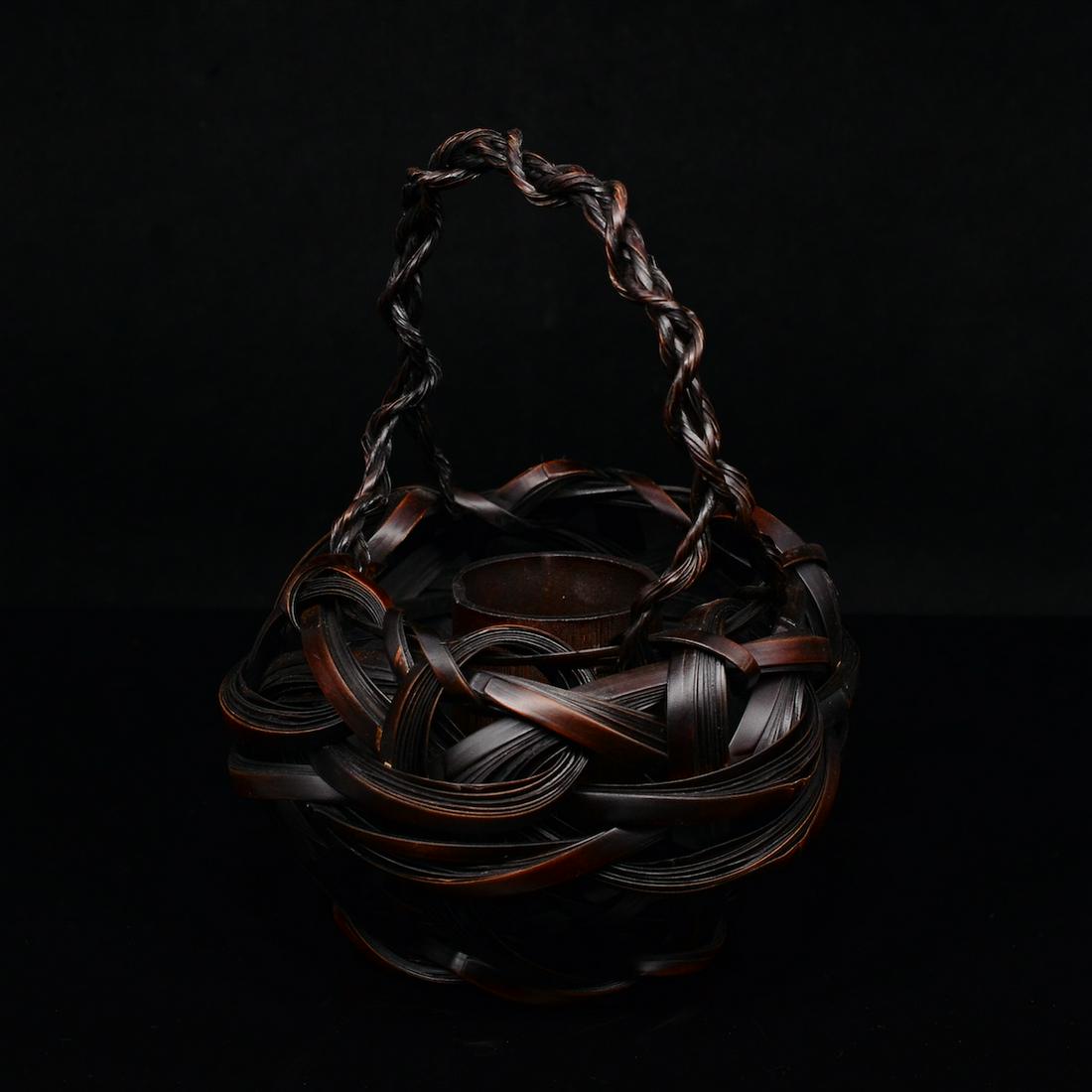 Modern Japanese bamboo woven flower basket (1 of 5)