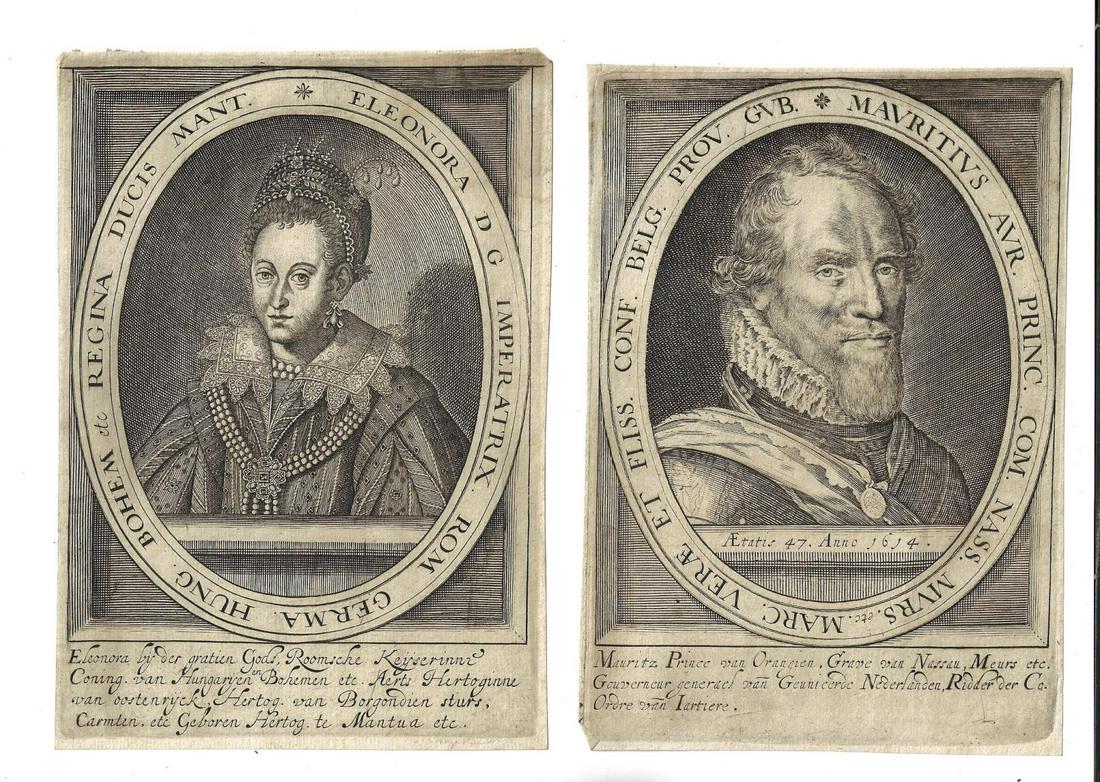 17th C Engravings Portraits Prince of Orange Elenora (1 of 1)