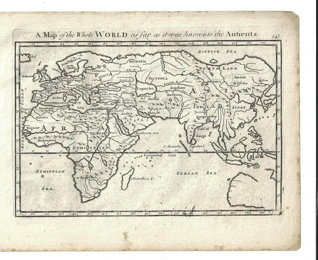 1747 Map of the Whole World Known to Ancients (1 of 2)