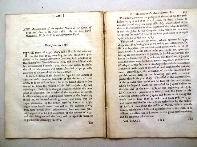 1786 Astronomy Halleys Comet Return (1 of 3)