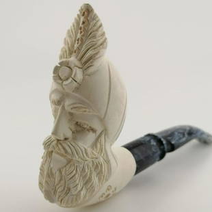 Sultan (King),Hand carved Meerschaum Pipe: Title:Sultan (King),Hand carved Meerschaum PipeDescription: Sultan (King),Hand carved Meerschaum Pipe. Made in Turkey Eskisehir by Meerschaum Carve Master. Length:5.1 inch (13cm),Bowl Height:2.9