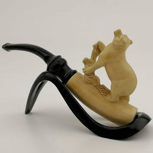 Bear,Hand carved Meerschaum Cigarette Holder: Title:Bear,Hand carved Meerschaum Cigarette Holder Description: Bear,Hand carved Meerschaum Cigarette Holder. Made in Turkey,Eskisehir by Meerschaum Carve Master.First class hand carving workmanship.