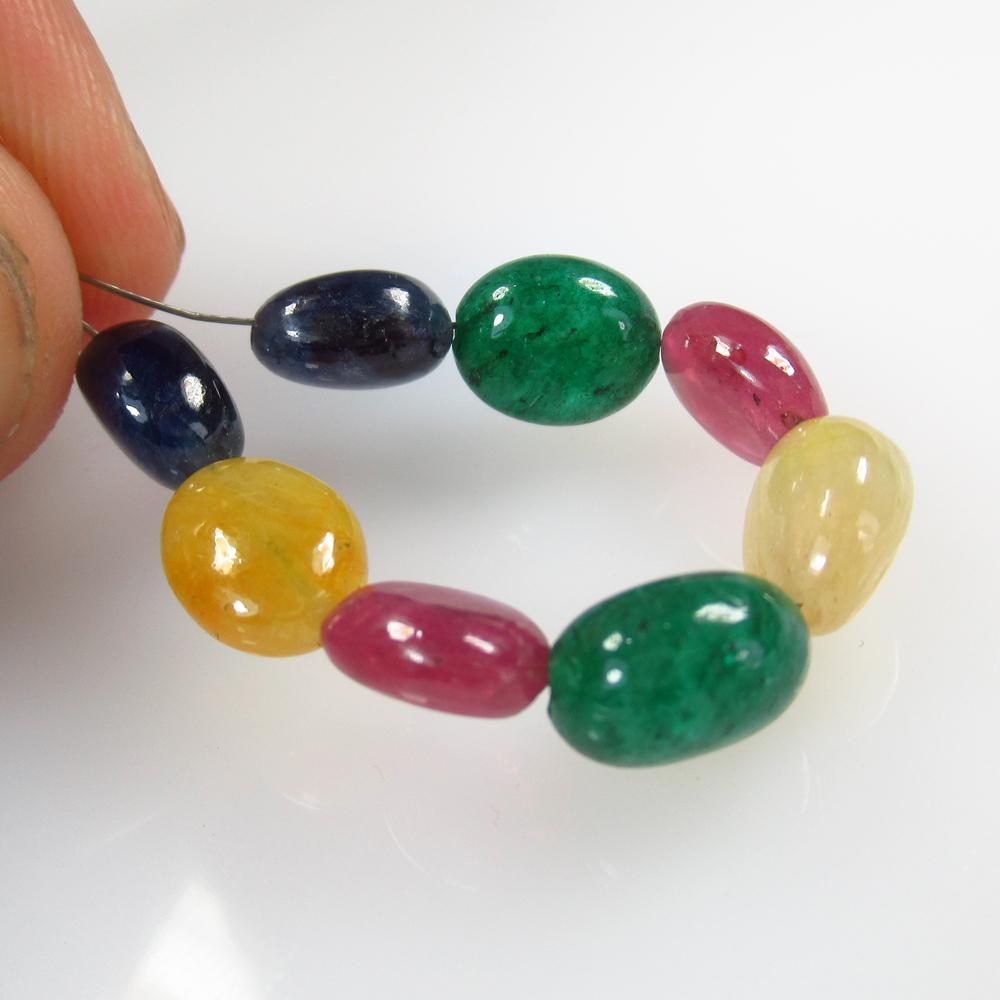 26.87 Ct Natural 8 Ruby Emerald Sapphire Beads (1 of 2)