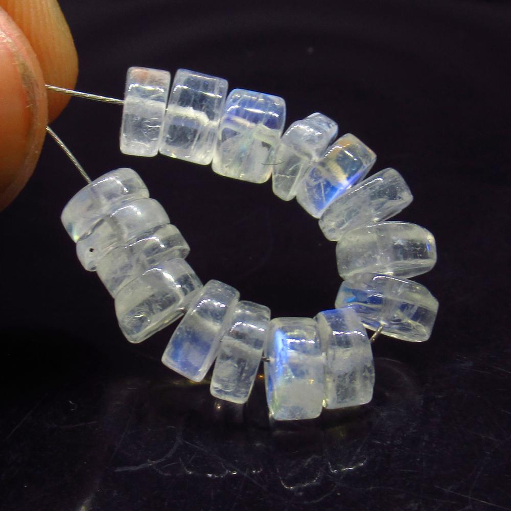 18.35 Ct Natural 16 Drilled Blue Moonstone Round Beads: No Reserve! Title: 18.35 Ct Natural 16 Drilled Blue Moonstone Round Beads Stone Clarity: Translucent Gemstones: Natural Moonstone Beads Carat Weights: 18.35 Size/Dimensions: 6.10 to 7.00 mm / 16 PC's