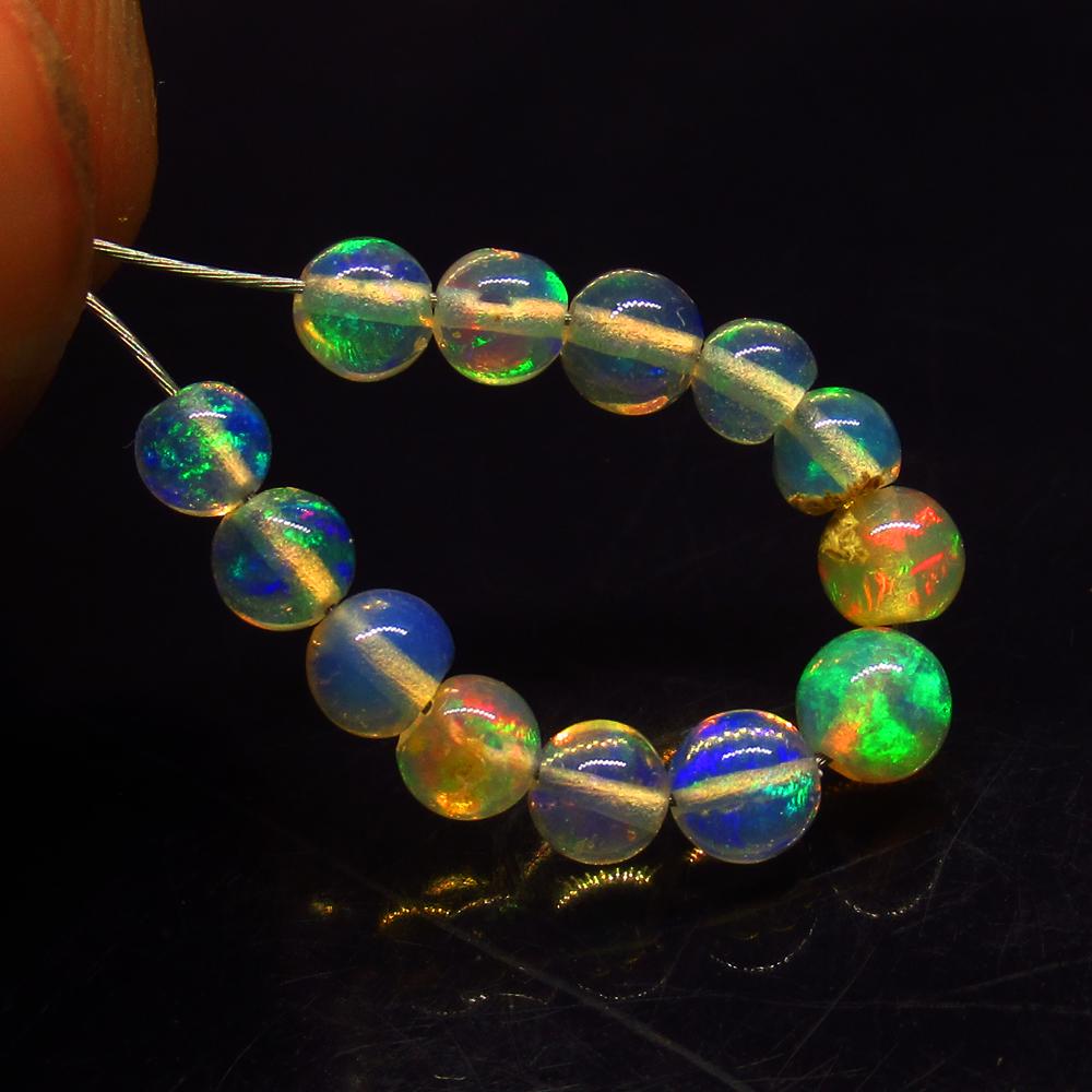 1.96 Ct Natural 13 Drilled Multi-Color Opal Ball Beads (1 of 2)