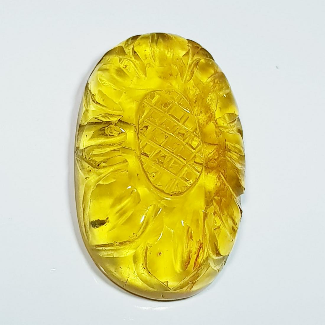 80.40 ct Natural Green Golden Quartz Oval Flower (1 of 5)