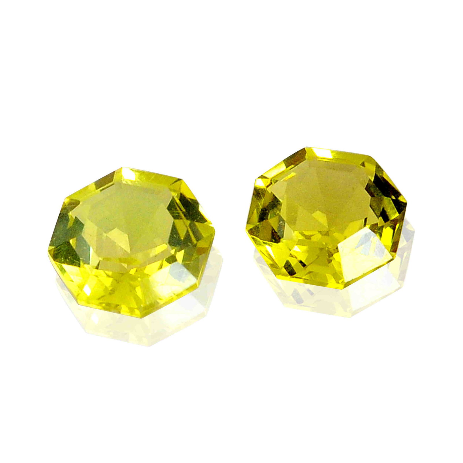 3.7 Carat Yellow Color Natural Hexagon Lemon Quartz: No Reserve! Title: 3.7 Carat Yellow Color Natural Hexagon Lemon Quartz Loose Gemstone 2 Pieces Brand: Gems Trading Center Gemstones: Lemon Quartz Carat Weights: 3.7 Size/Dimensions: 5H x 8W x 8L mm Sh