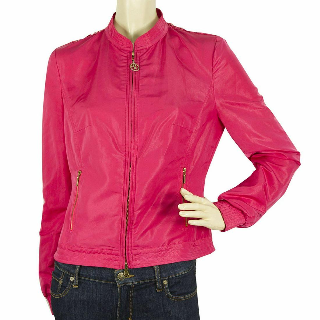 CLASS Roberto Cavalli Fuchsia Lace Floral Back Designer: CLASS Roberto Cavalli Fuchsia Lace Floral Back Designer Short Jacket sz 42 IT This is an amazing opportunity to own a unique jacket by Class Cavalli! This fabulous jacket is composed of impressive fuc