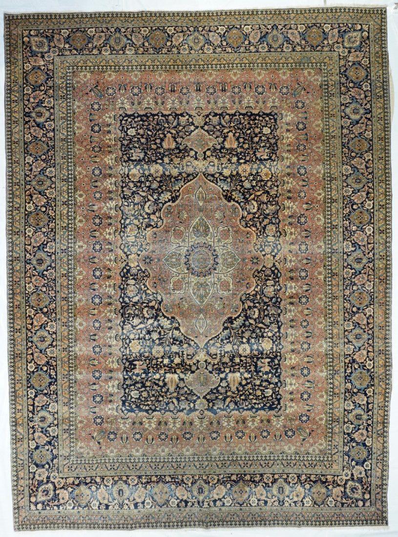 Mohtasham Kashan, 7'8" x 10'4": Extremely fine Persian antique kashan mohtasham. Reserve: $15,000.00 Shipping: Domestic: Flat-rate of $45.00 to anywhere within the contiguous U.S. International: Foreign shipping rates are determined