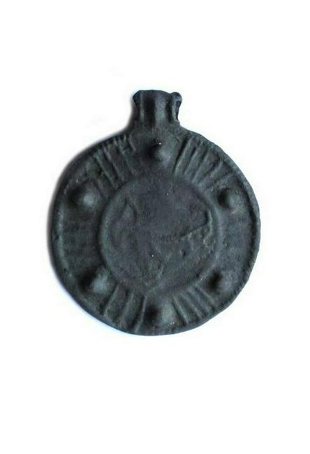 Very Rare Viking Pendant / Amulet. 9th.-11th. Century: Title: Very Rare Viking Pendant / Amulet. 9th.-11th. Century AD. Origin: Europe Dimensions: 38.7 x 45.4 mm Material: Bronze Additional Info: Very Rare Large Size Viking Pendant / Amulet. 9th.-11th. Ce