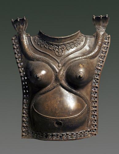 Sarala Jumadi Breastplate: Sarala Jumadi Breastplate India, Kerala/Karnataka - Tulunadu - Tulu tribal people Bronze late 19th/20th c. Used in Bhuta Kola (spirit worship ritual), an ancient form of animist religion dating back t