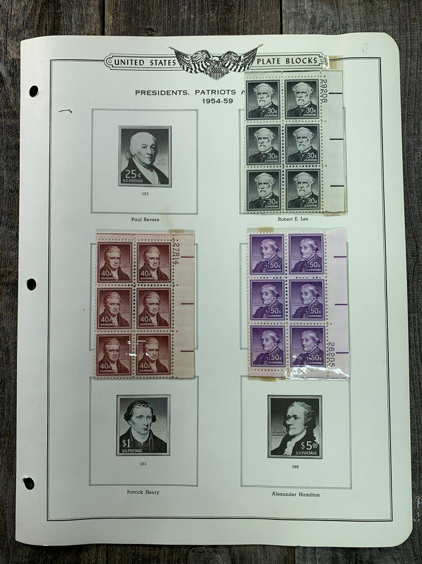 1954-59 Presidents, Patriots and Shrines Plate Block (1 of 1)