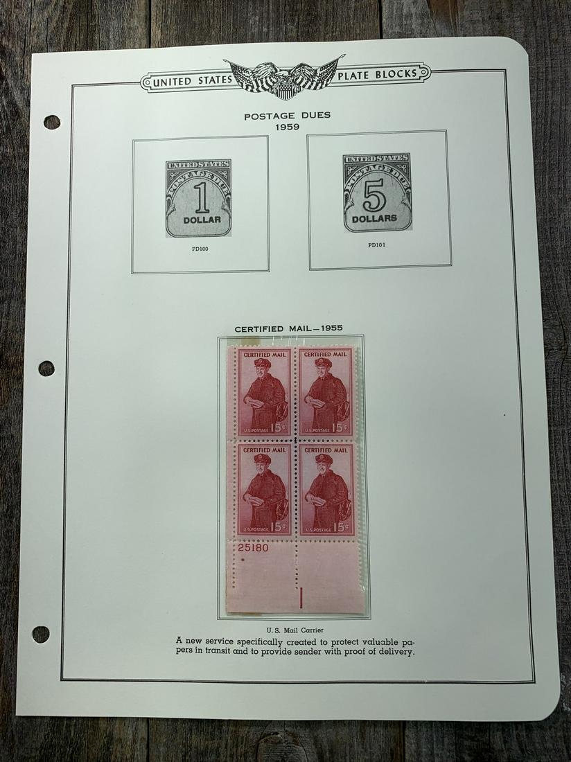 1959 Postage Dues Plate Block Crystal Protected Mounted (1 of 1)