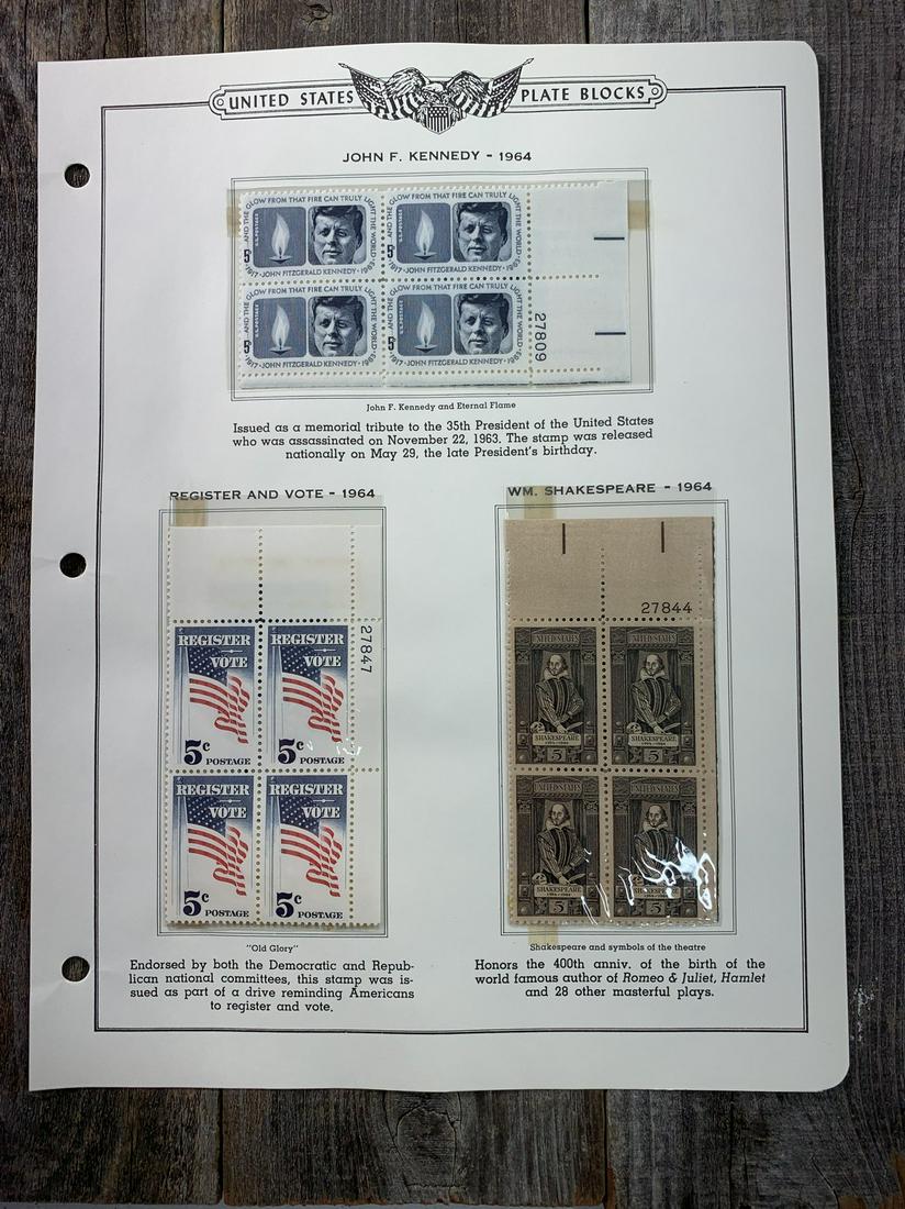1964 Plate Block Crystal Protected Mounted MNH (1 of 1)