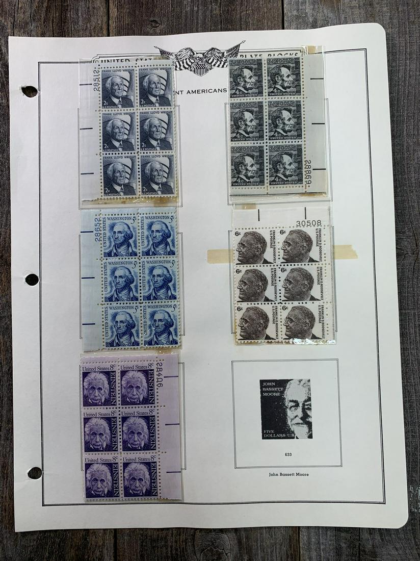 1965-66 Prominent Americans Plate Block Crystal (1 of 1)