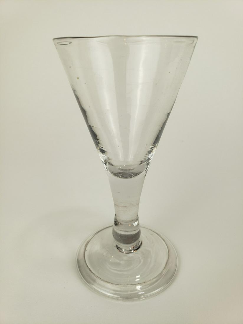 18th Century Blown Glass, Trumpet Toasting Stem glass (1 of 5)