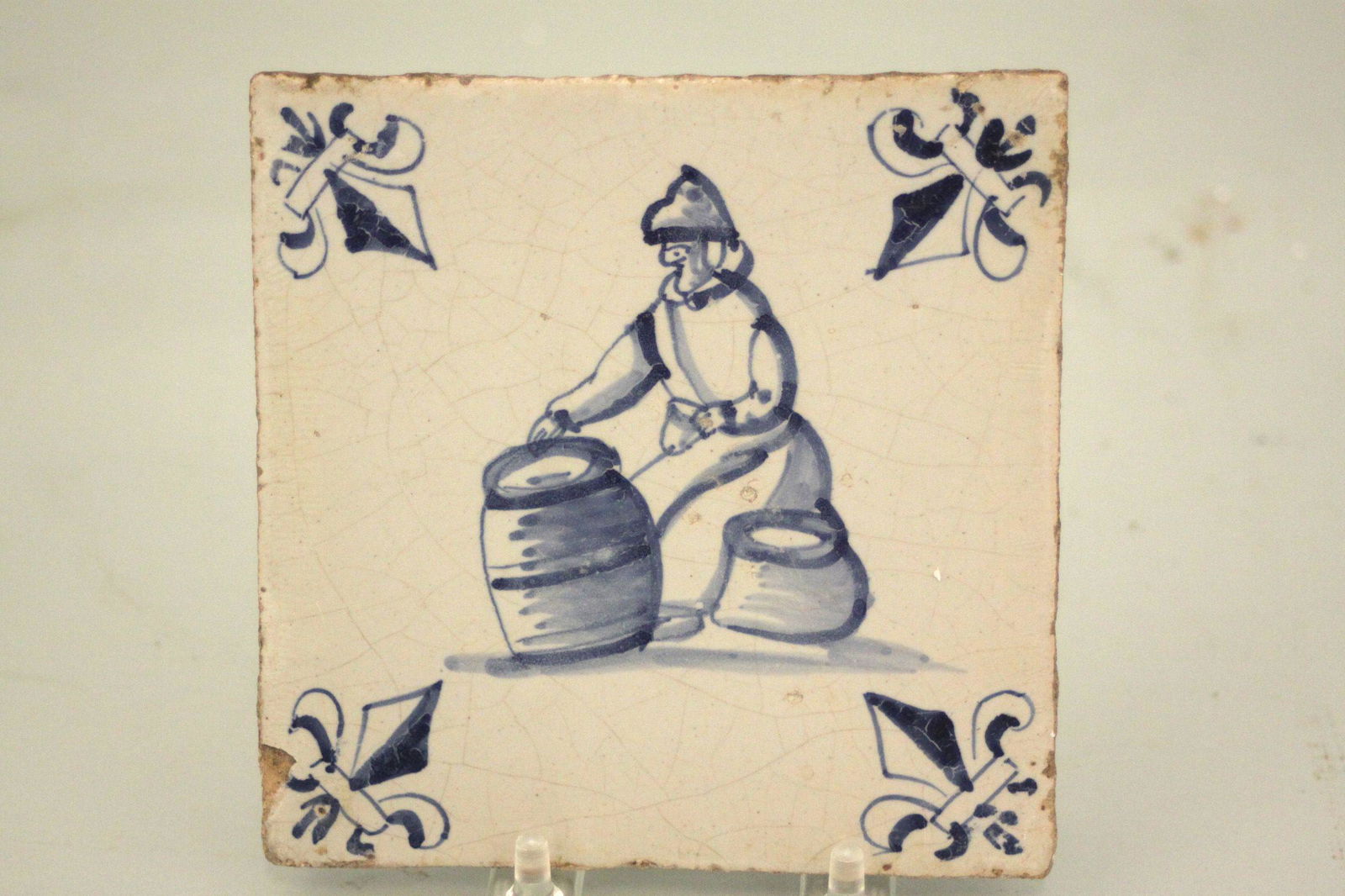 A mid 17th century Dutch delft every day life tile with (1 of 1)