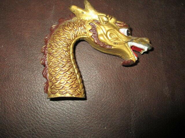 Vintage Brass & Cloisonne Asian Dragon Folk Art Walking (1 of 5)